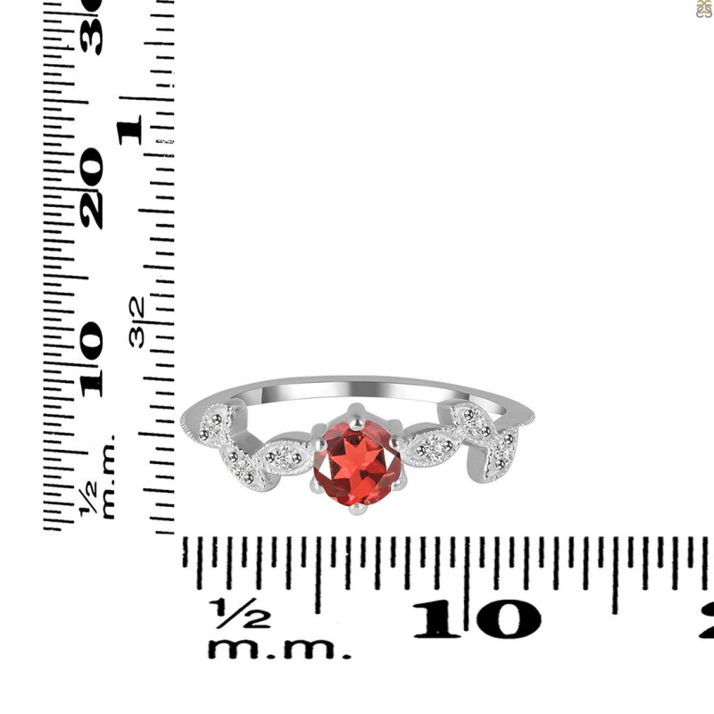 Garnet & White Topaz Ring GAR-RDR-2981.