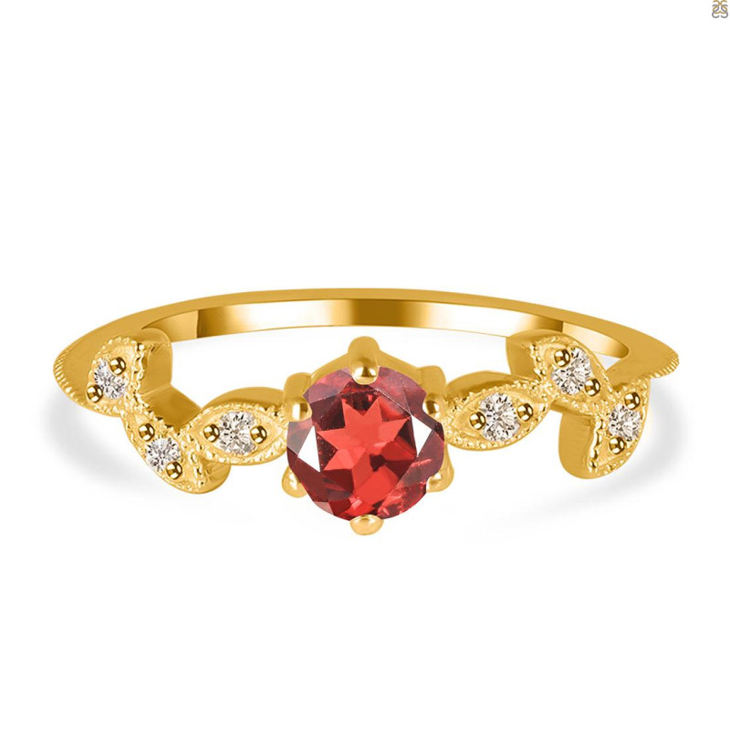 Garnet & White Topaz Ring GAR-RDR-2981.