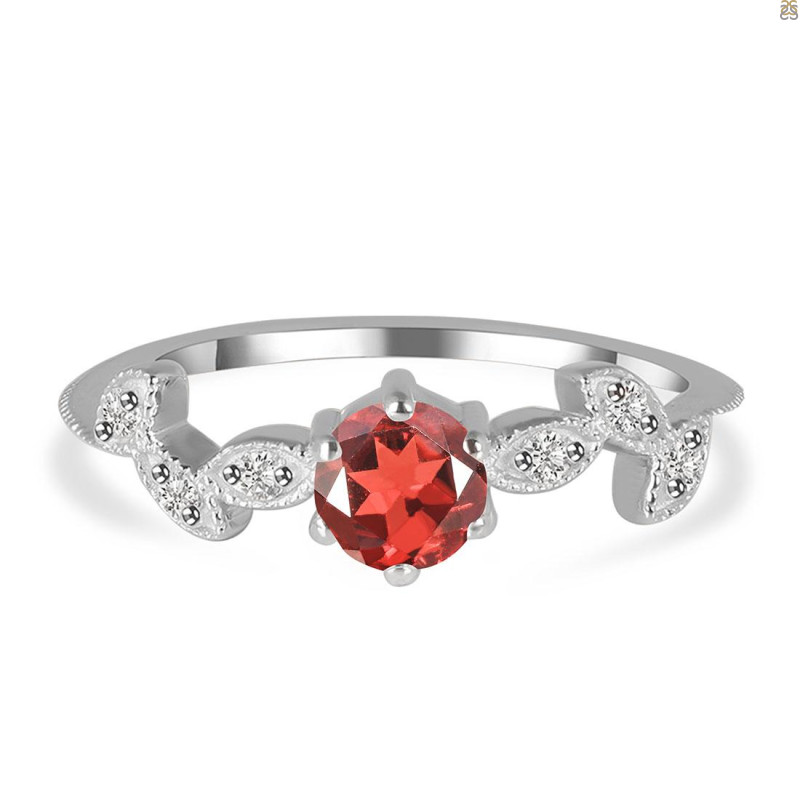 Garnet & White Topaz Ring GAR-RDR-2981.