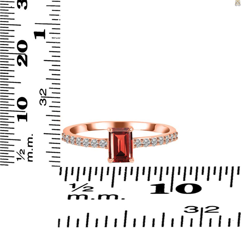 Garnet & White Topaz Ring GAR-RDR-3118.