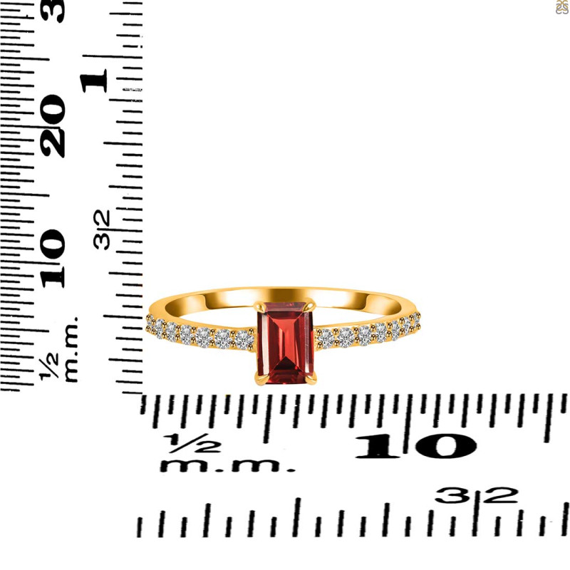 Garnet & White Topaz Ring GAR-RDR-3118.