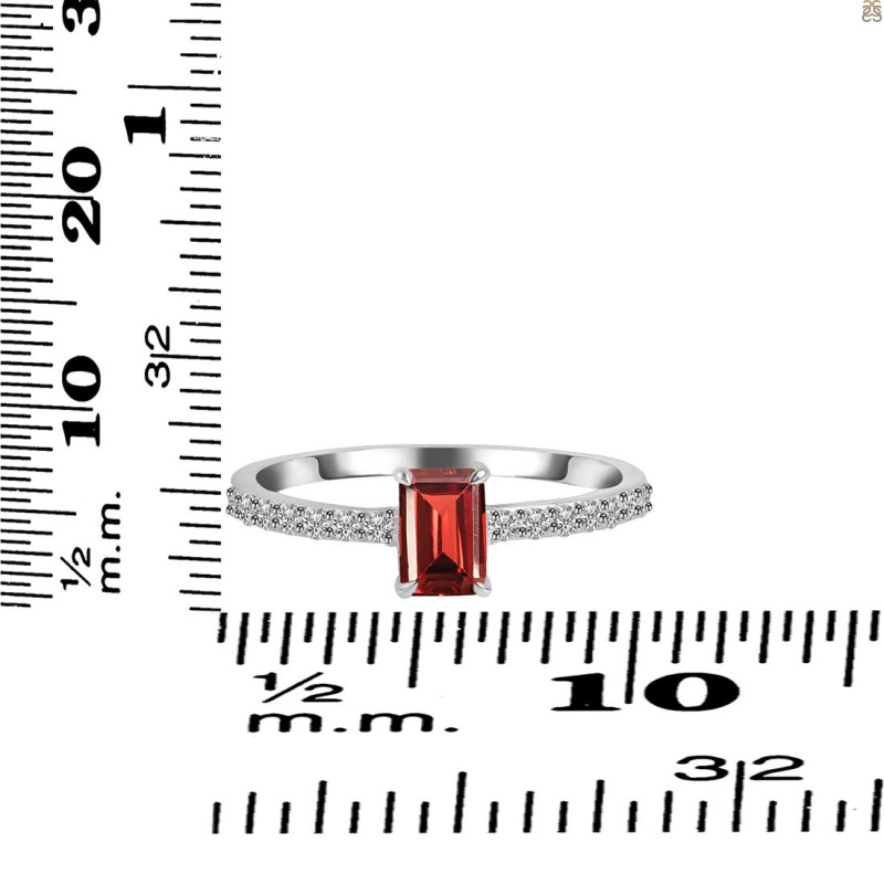 Garnet & White Topaz Ring GAR-RDR-3118.