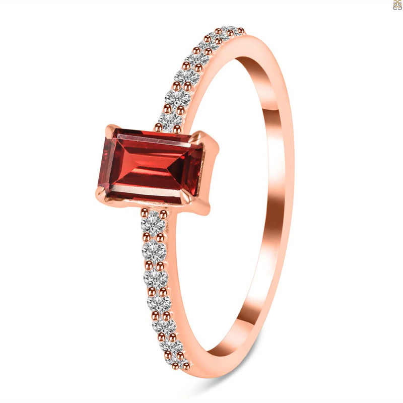 Garnet & White Topaz Ring GAR-RDR-3118.