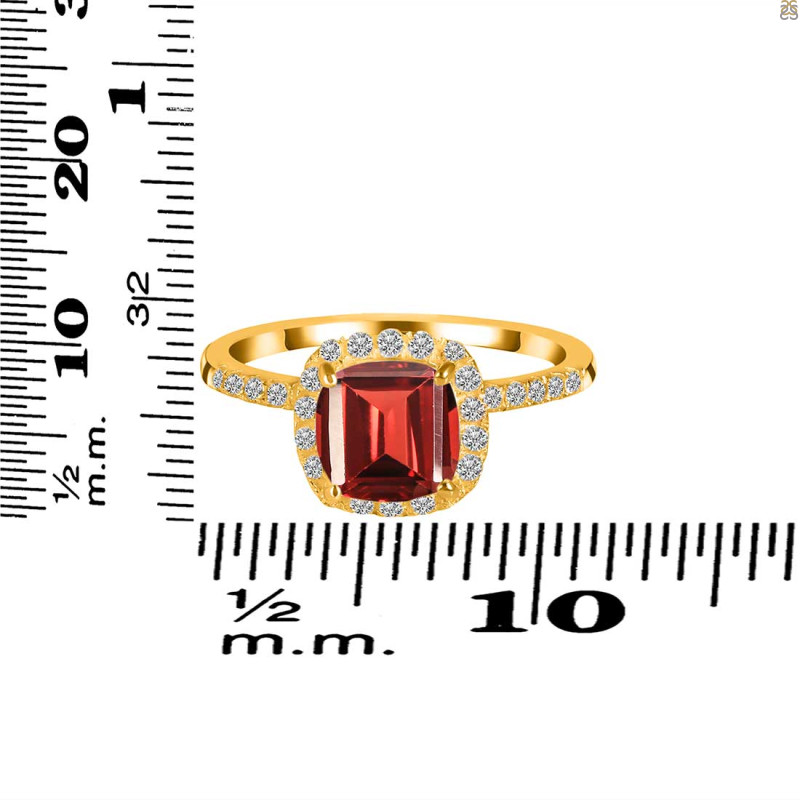 Garnet & White Topaz Ring GAR-RDR-3119.