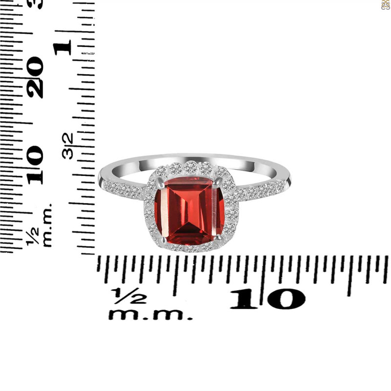 Garnet & White Topaz Ring GAR-RDR-3119.
