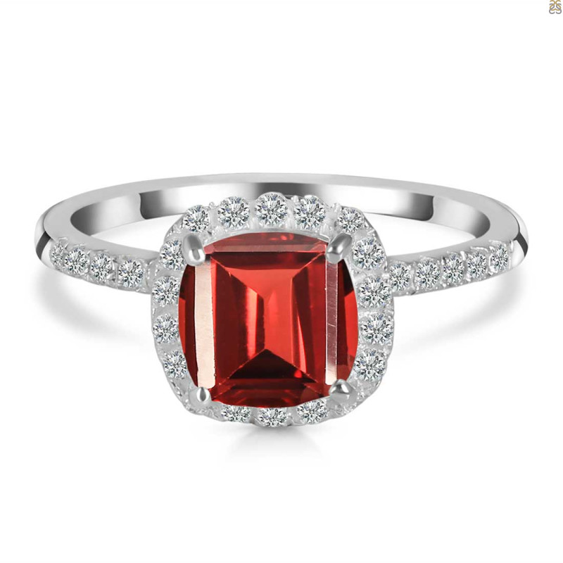 Garnet & White Topaz Ring GAR-RDR-3119.