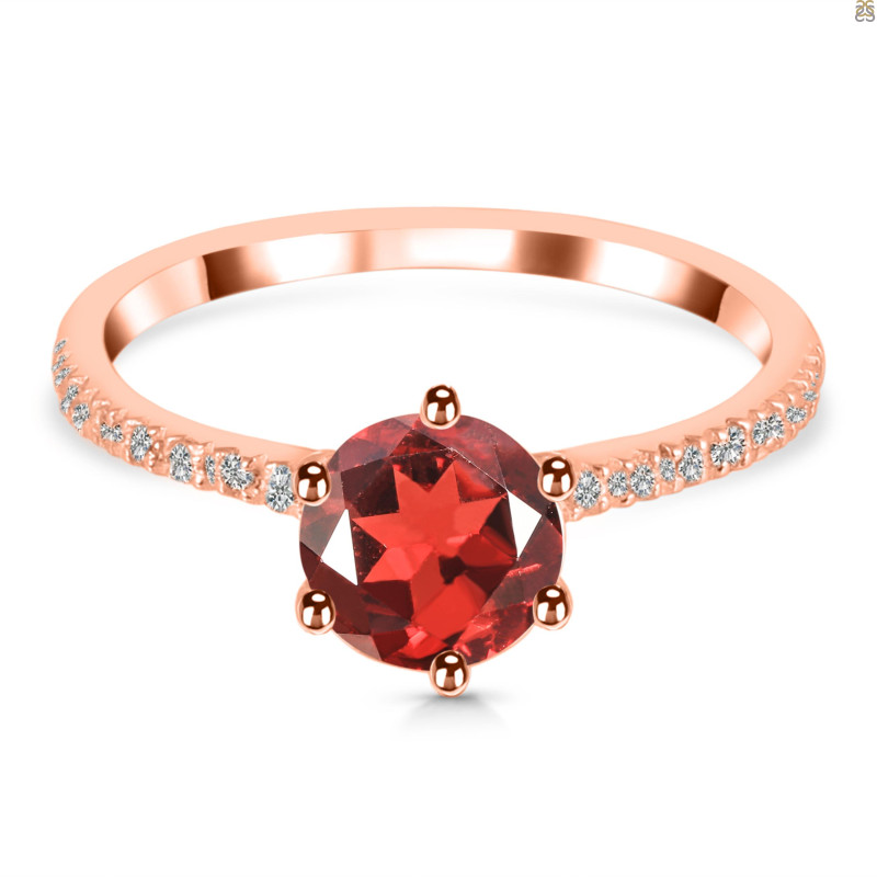 Garnet & White Topaz Ring GAR-RDR-3140.