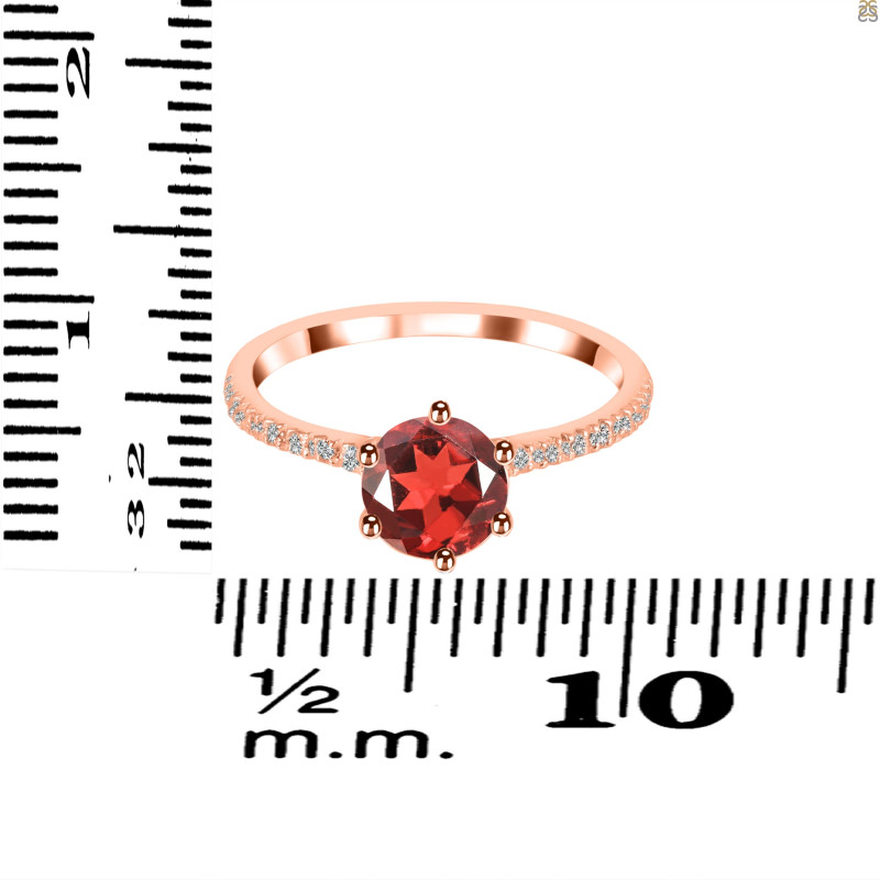 Garnet & White Topaz Ring GAR-RDR-3140.