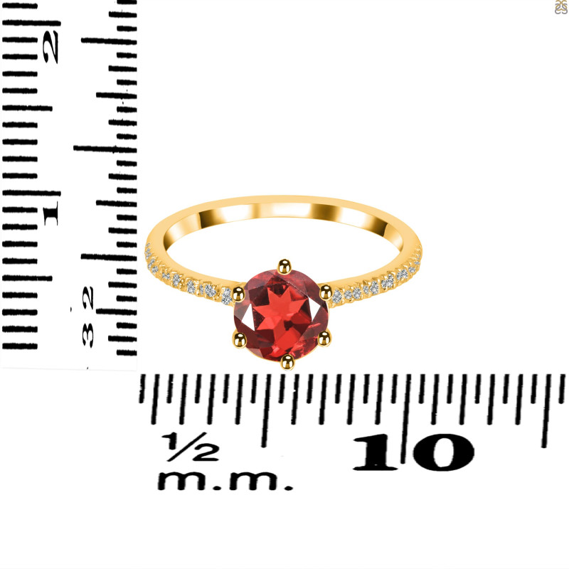 Garnet & White Topaz Ring GAR-RDR-3140.