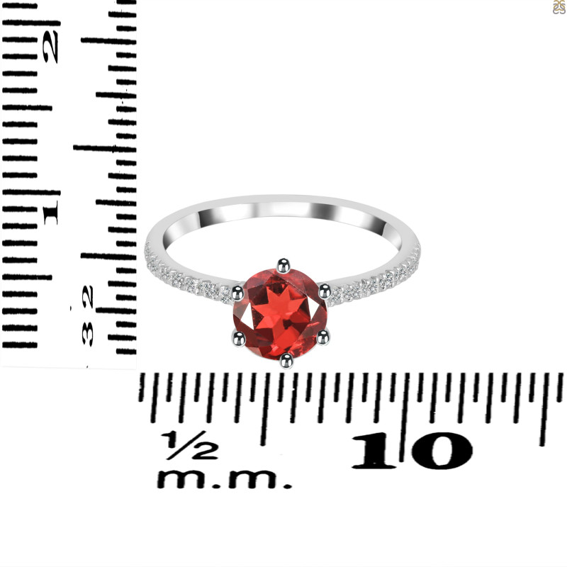 Garnet & White Topaz Ring GAR-RDR-3140.