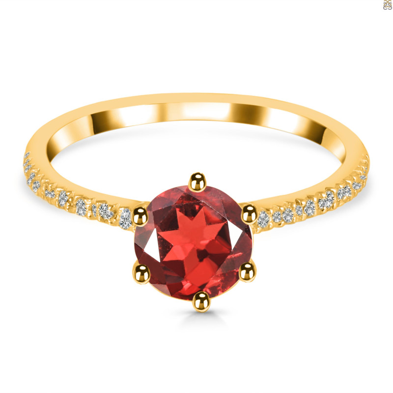 Garnet & White Topaz Ring GAR-RDR-3140.