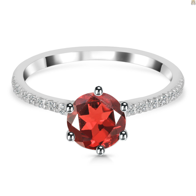Garnet & White Topaz Ring GAR-RDR-3140.