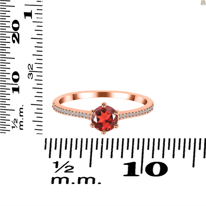 Garnet & White Topaz Ring GAR-RDR-3143.