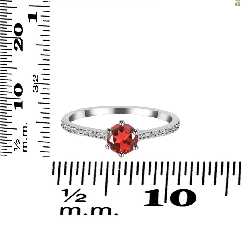 Garnet & White Topaz Ring GAR-RDR-3143.