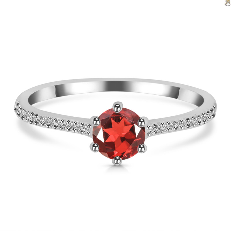Garnet & White Topaz Ring GAR-RDR-3143.