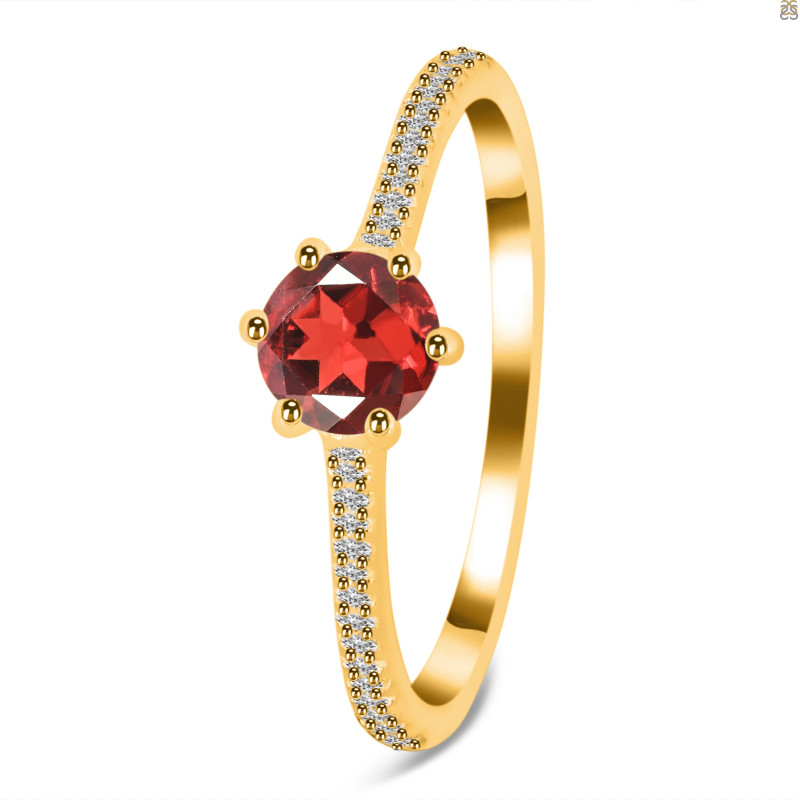 Garnet & White Topaz Ring GAR-RDR-3143.