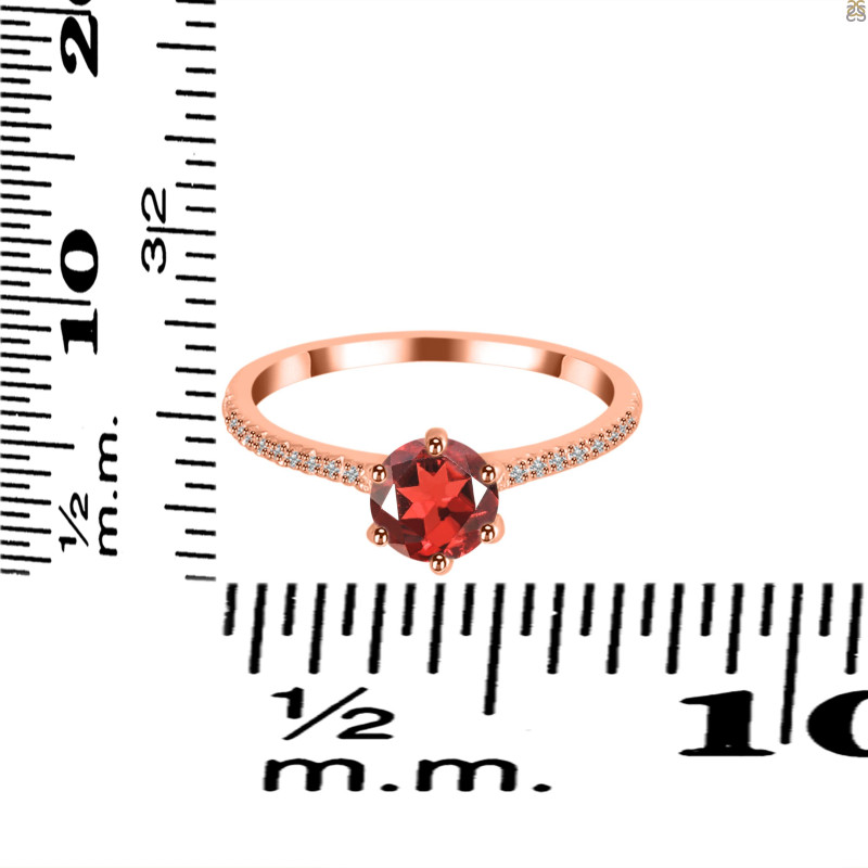 Garnet & White Topaz Ring GAR-RDR-3144.