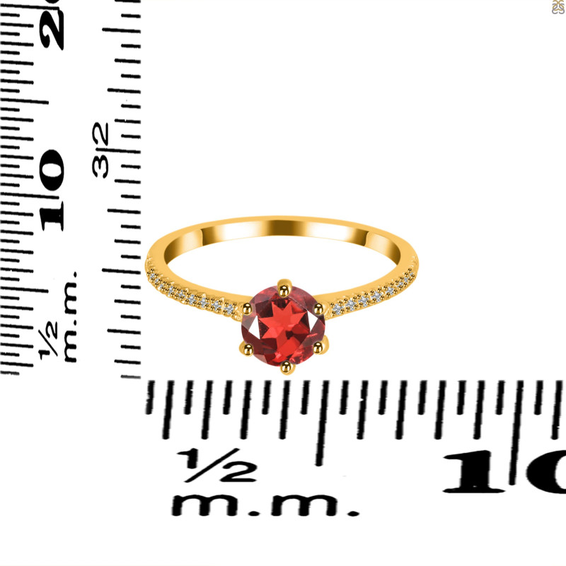 Garnet & White Topaz Ring GAR-RDR-3144.