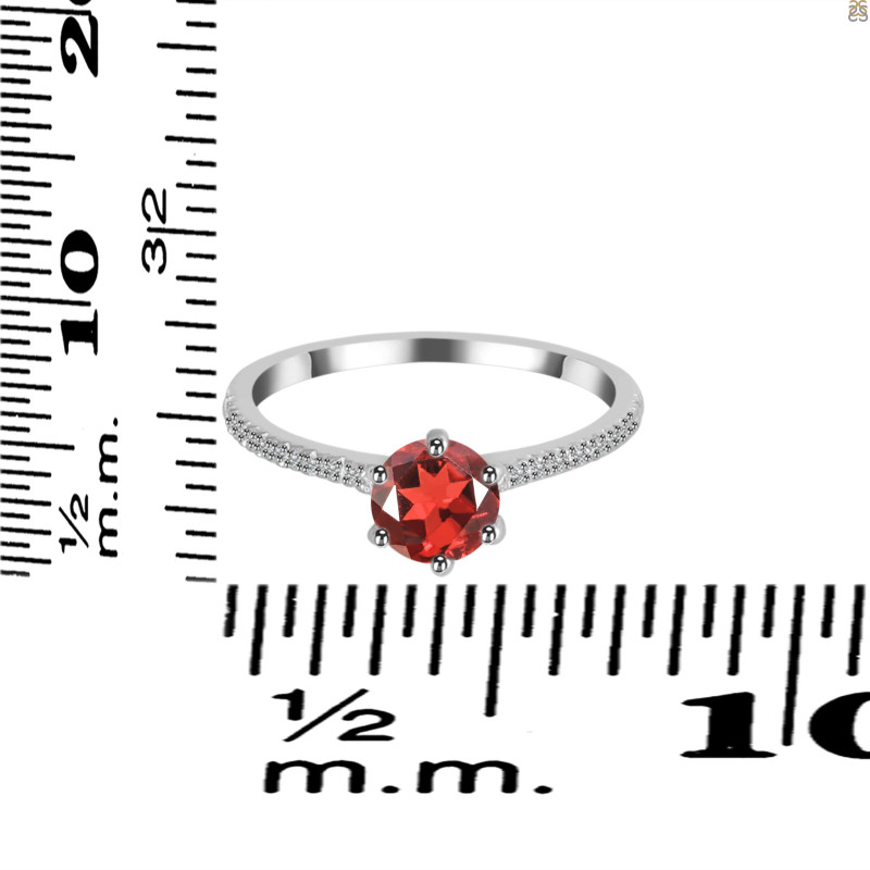 Garnet & White Topaz Ring GAR-RDR-3144.