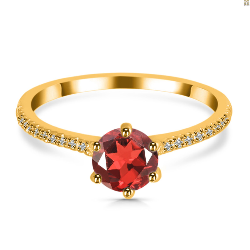 Garnet & White Topaz Ring GAR-RDR-3144.