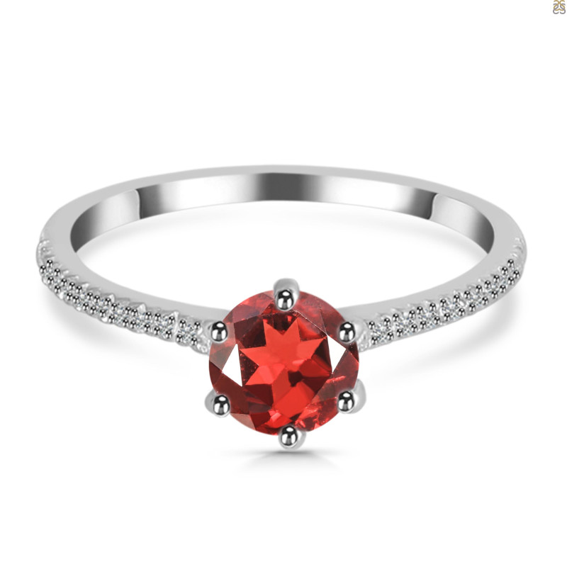 Garnet & White Topaz Ring GAR-RDR-3144.