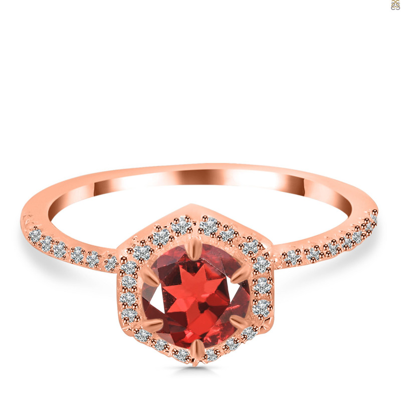 Garnet & White Topaz Ring GAR-RDR-3146.