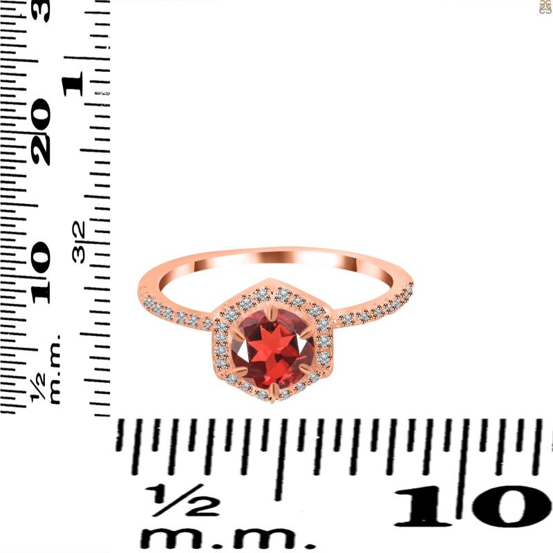 Garnet & White Topaz Ring GAR-RDR-3146.