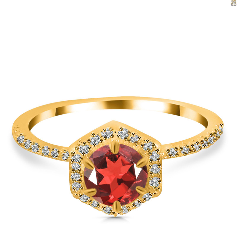 Garnet & White Topaz Ring GAR-RDR-3146.