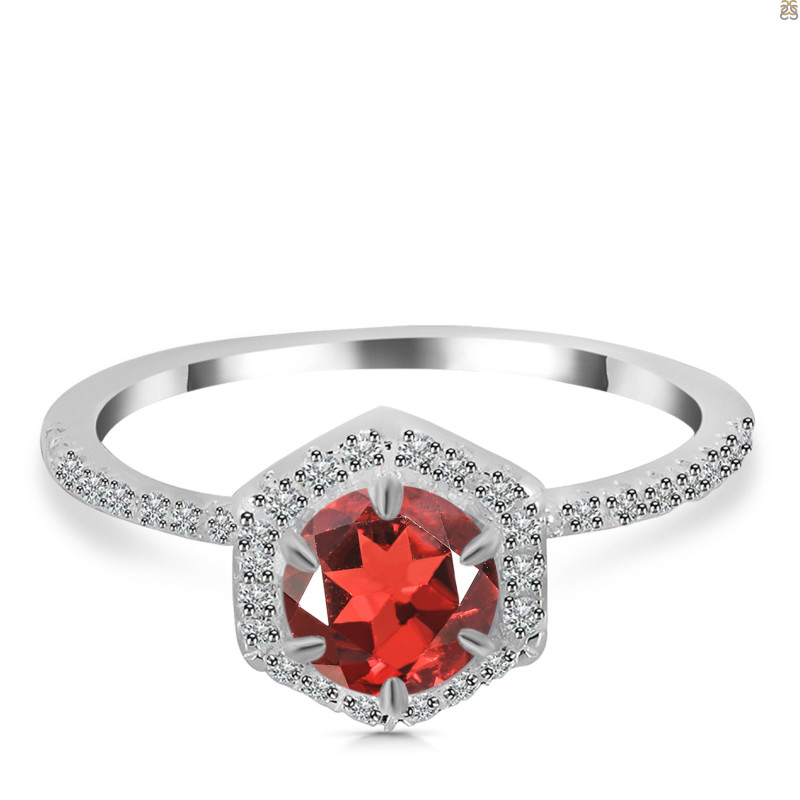 Garnet & White Topaz Ring GAR-RDR-3146.