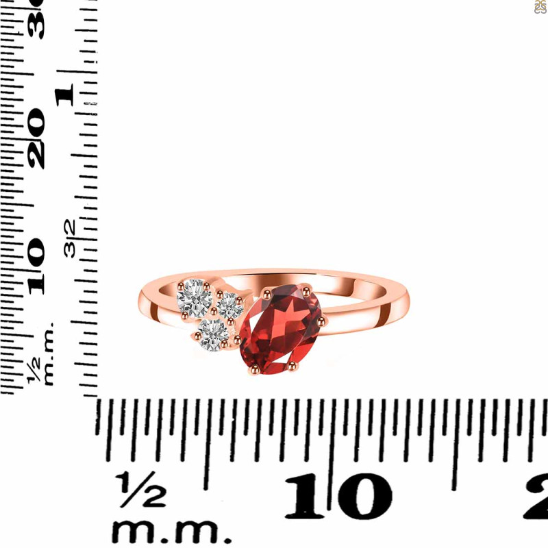 Garnet & White Topaz Ring GAR-RDR-3153.
