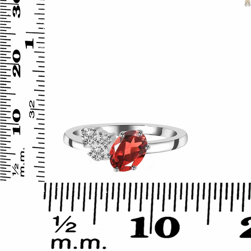 Garnet & White Topaz Ring GAR-RDR-3153.