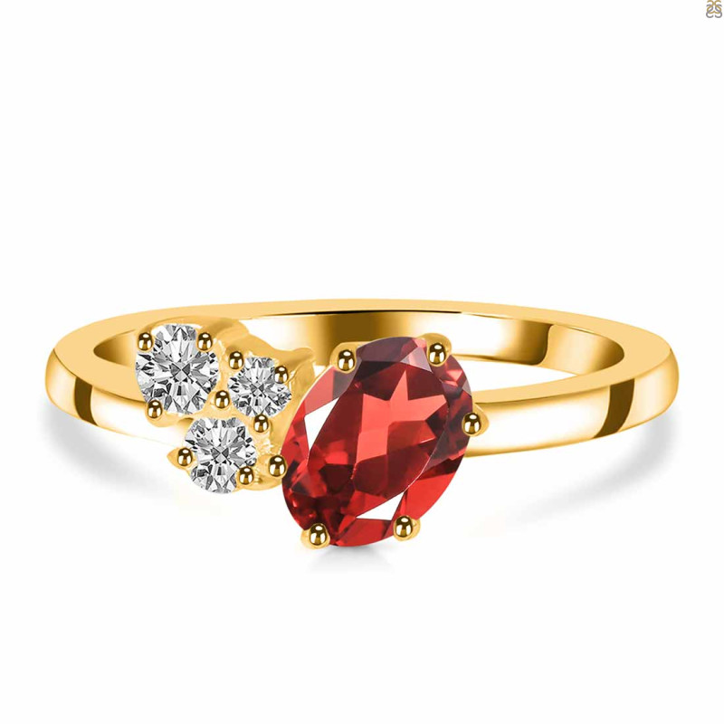 Garnet & White Topaz Ring GAR-RDR-3153.