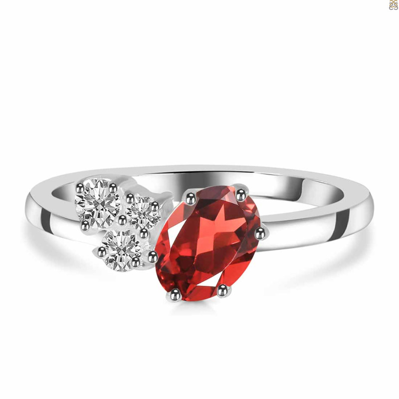 Garnet & White Topaz Ring GAR-RDR-3153.