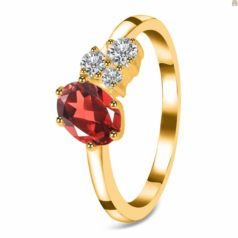 Garnet & White Topaz Ring GAR-RDR-3153.
