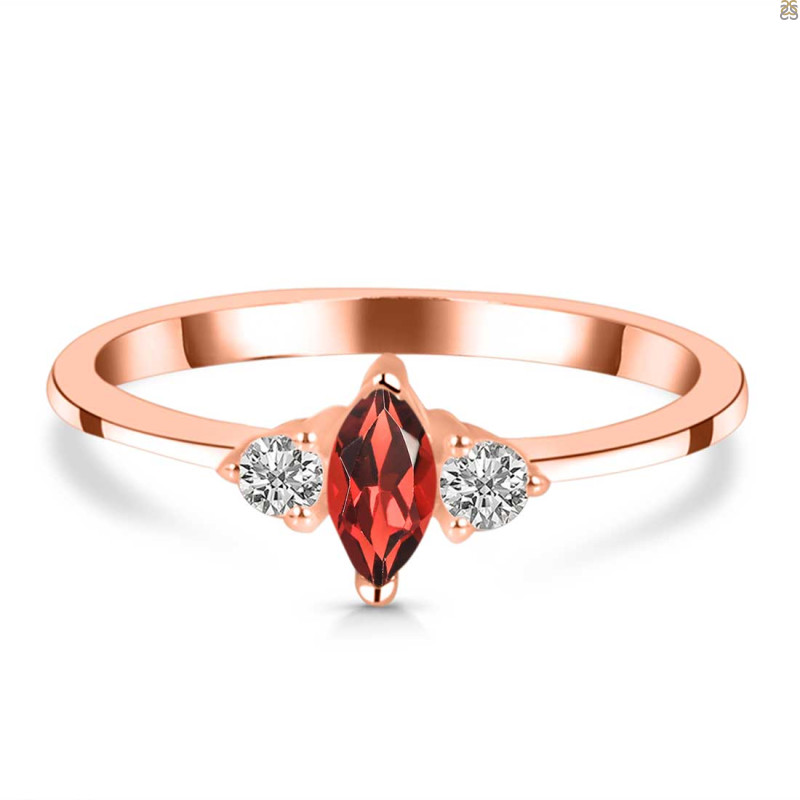 Garnet & White Topaz Ring GAR-RDR-3155.