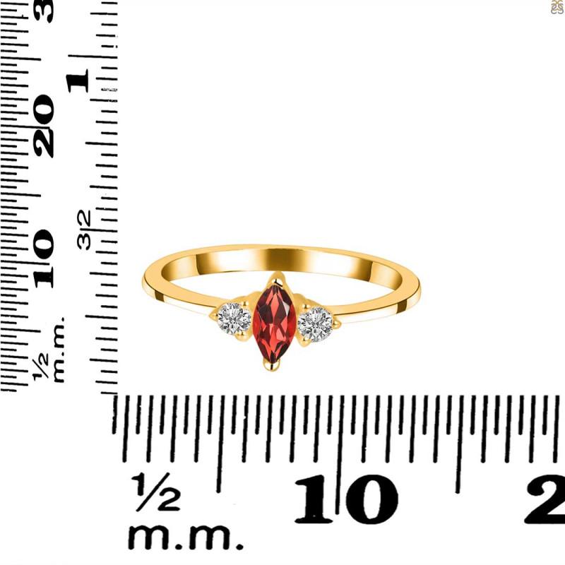 Garnet & White Topaz Ring GAR-RDR-3155.