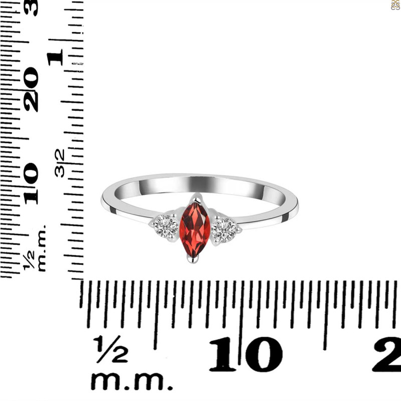 Garnet & White Topaz Ring GAR-RDR-3155.