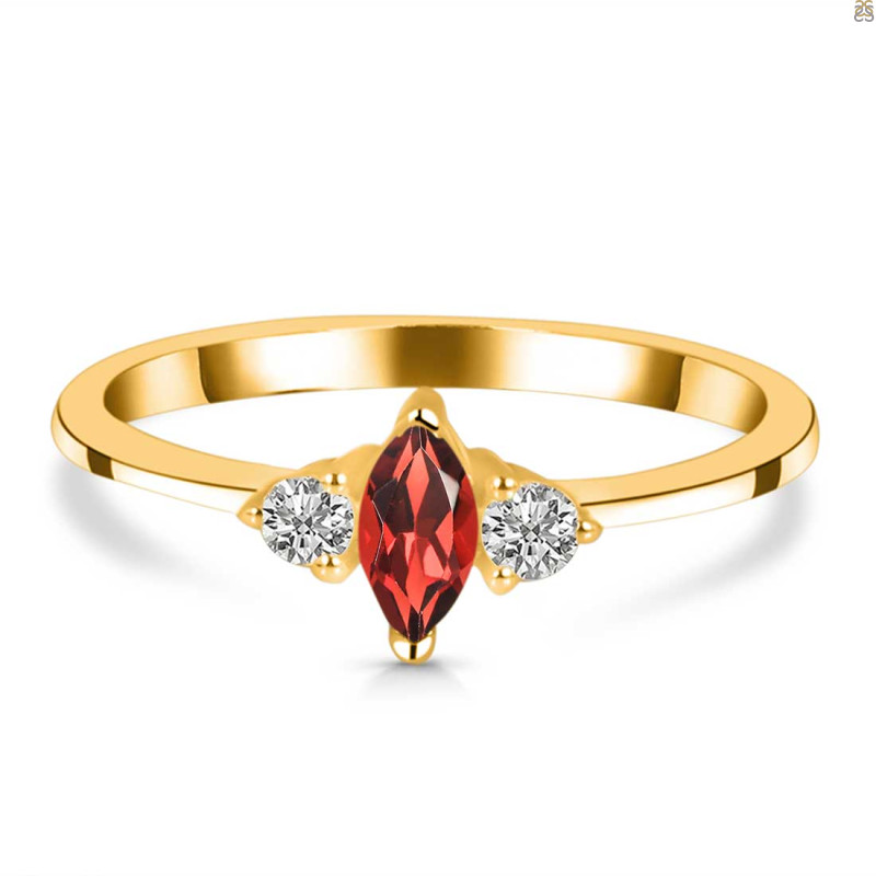 Garnet & White Topaz Ring GAR-RDR-3155.