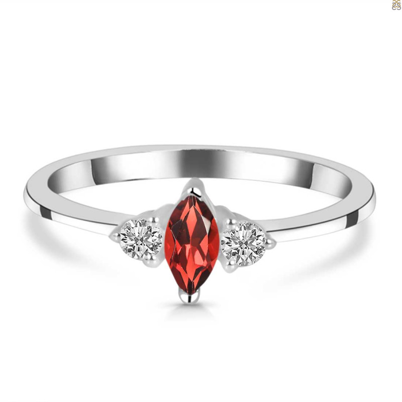 Garnet & White Topaz Ring GAR-RDR-3155.