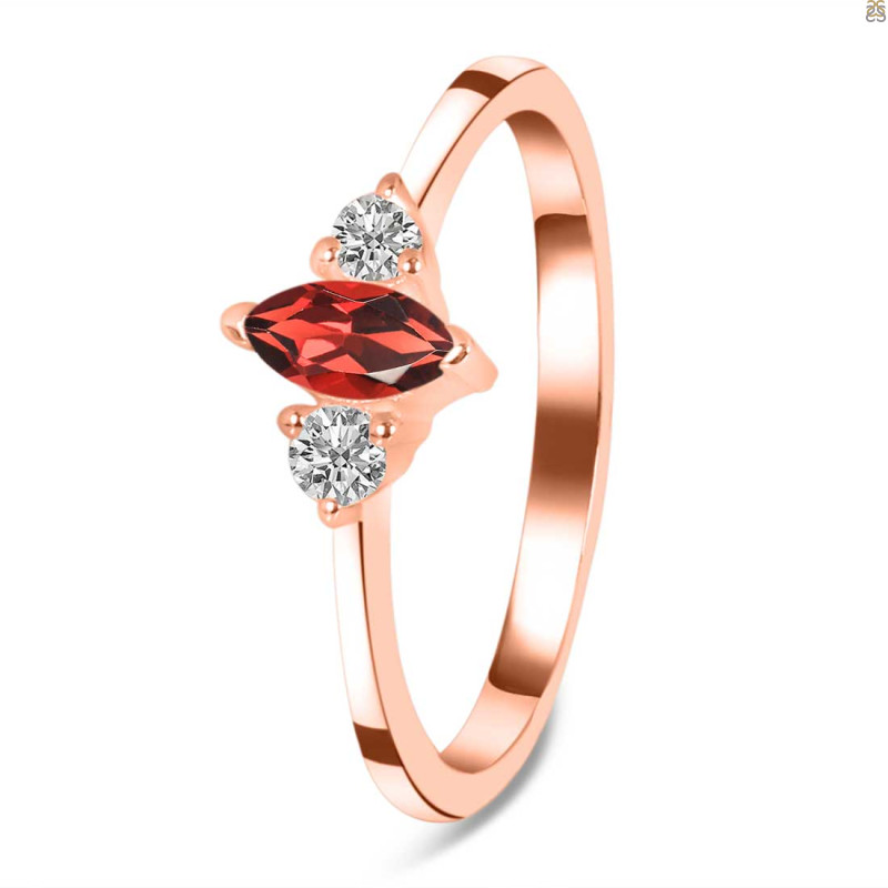 Garnet & White Topaz Ring GAR-RDR-3155.