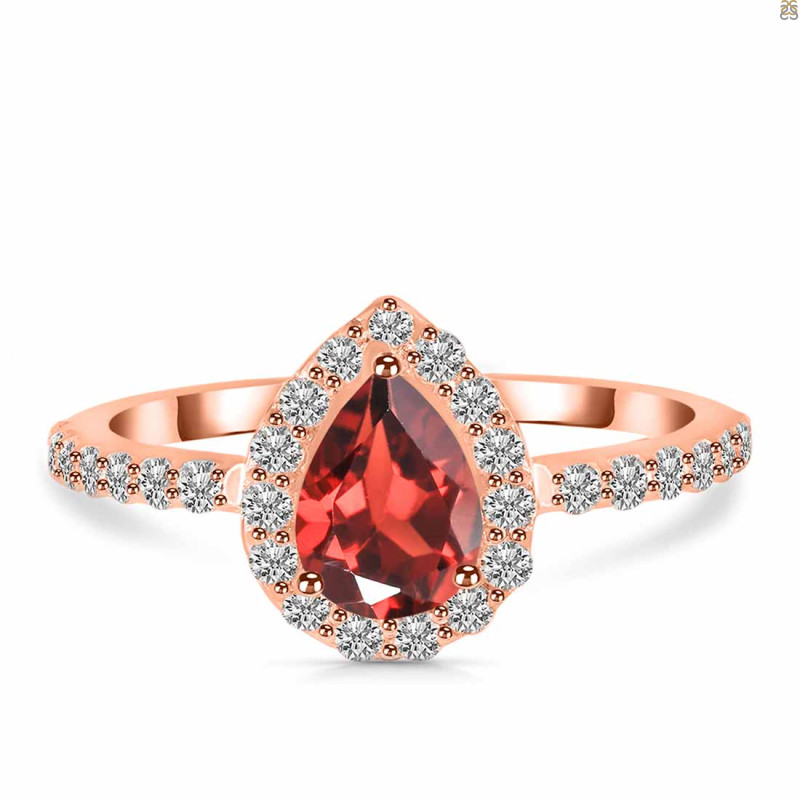 Garnet & White Topaz Ring GAR-RDR-3161.