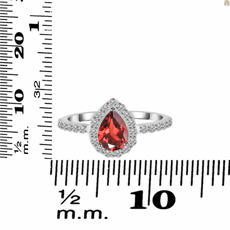 Garnet & White Topaz Ring GAR-RDR-3161.