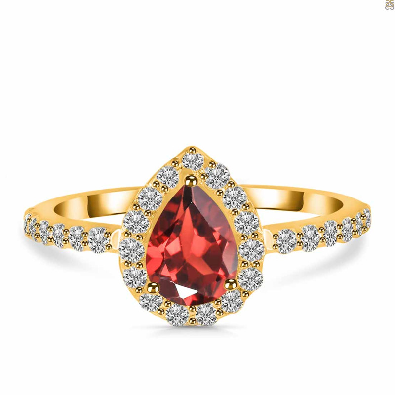 Garnet & White Topaz Ring GAR-RDR-3161.