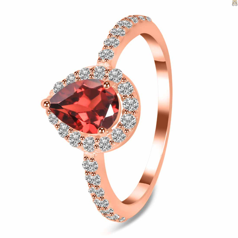Garnet & White Topaz Ring GAR-RDR-3161.