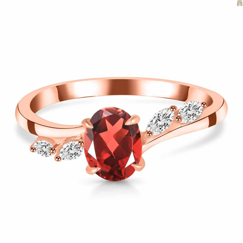 Garnet & White Topaz Ring GAR-RDR-3163.