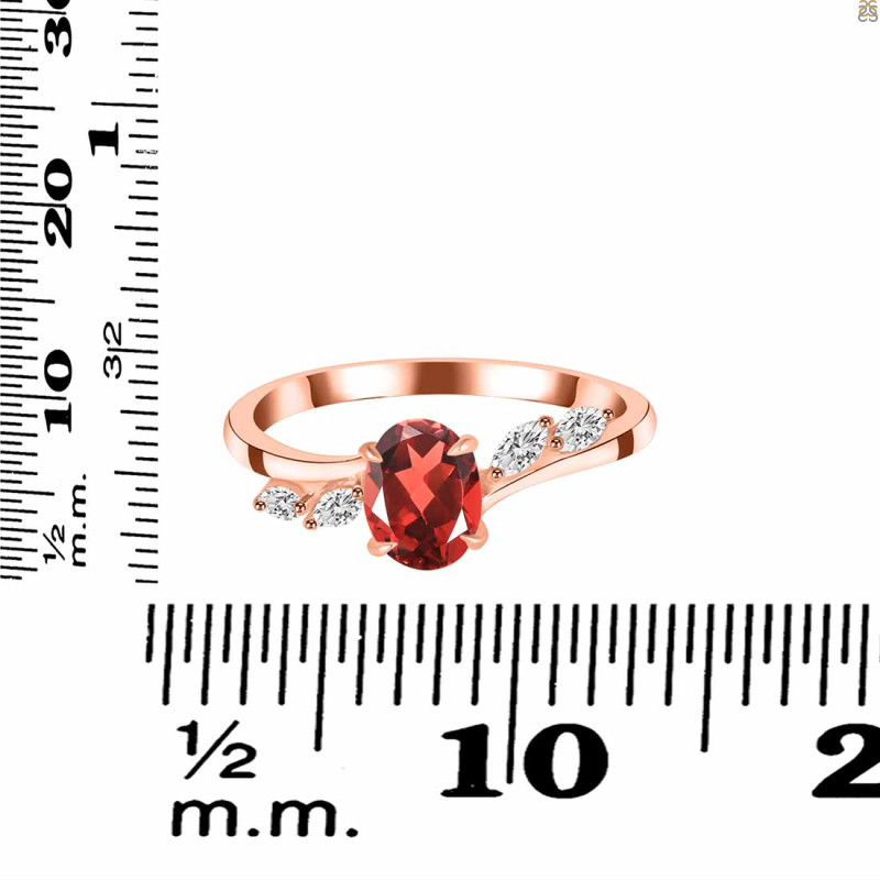 Garnet & White Topaz Ring GAR-RDR-3163.