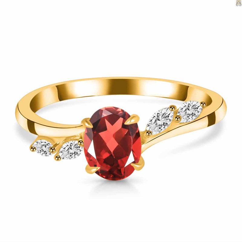 Garnet & White Topaz Ring GAR-RDR-3163.