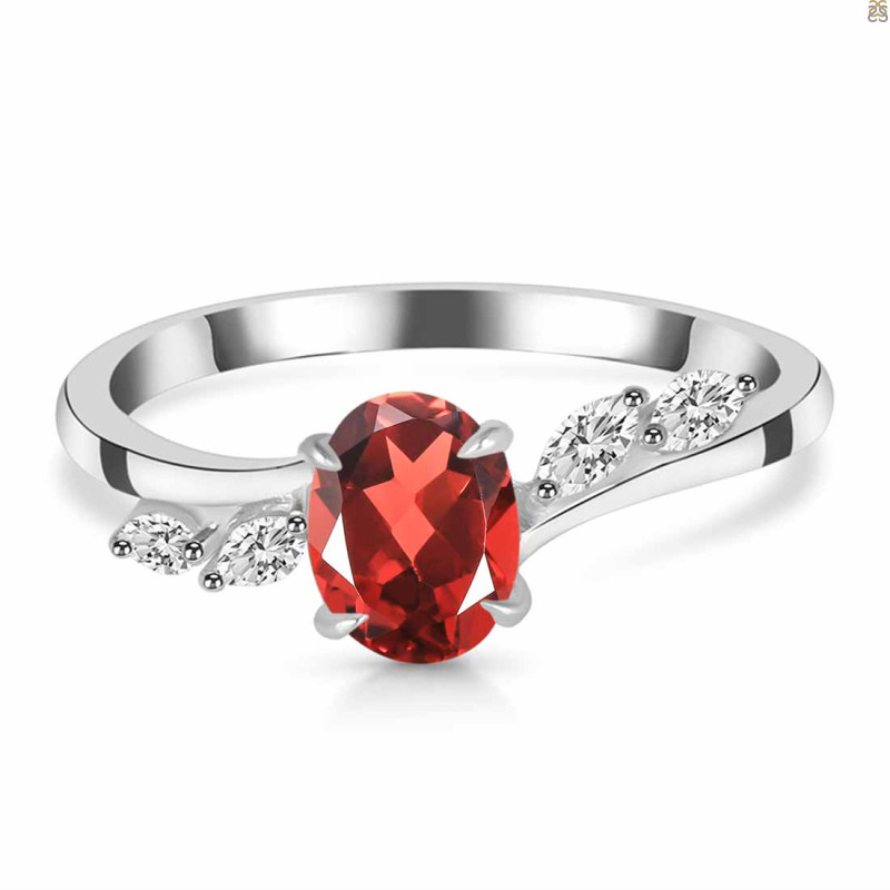 Garnet & White Topaz Ring GAR-RDR-3163.