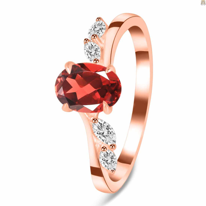 Garnet & White Topaz Ring GAR-RDR-3163.