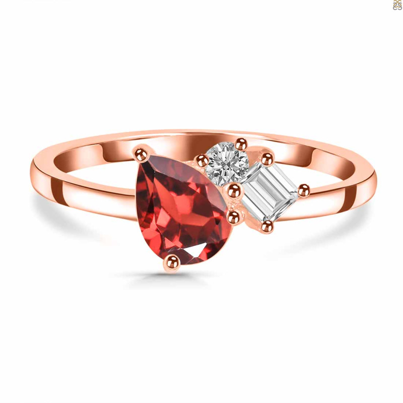 Garnet & White Topaz Ring GAR-RDR-3199.